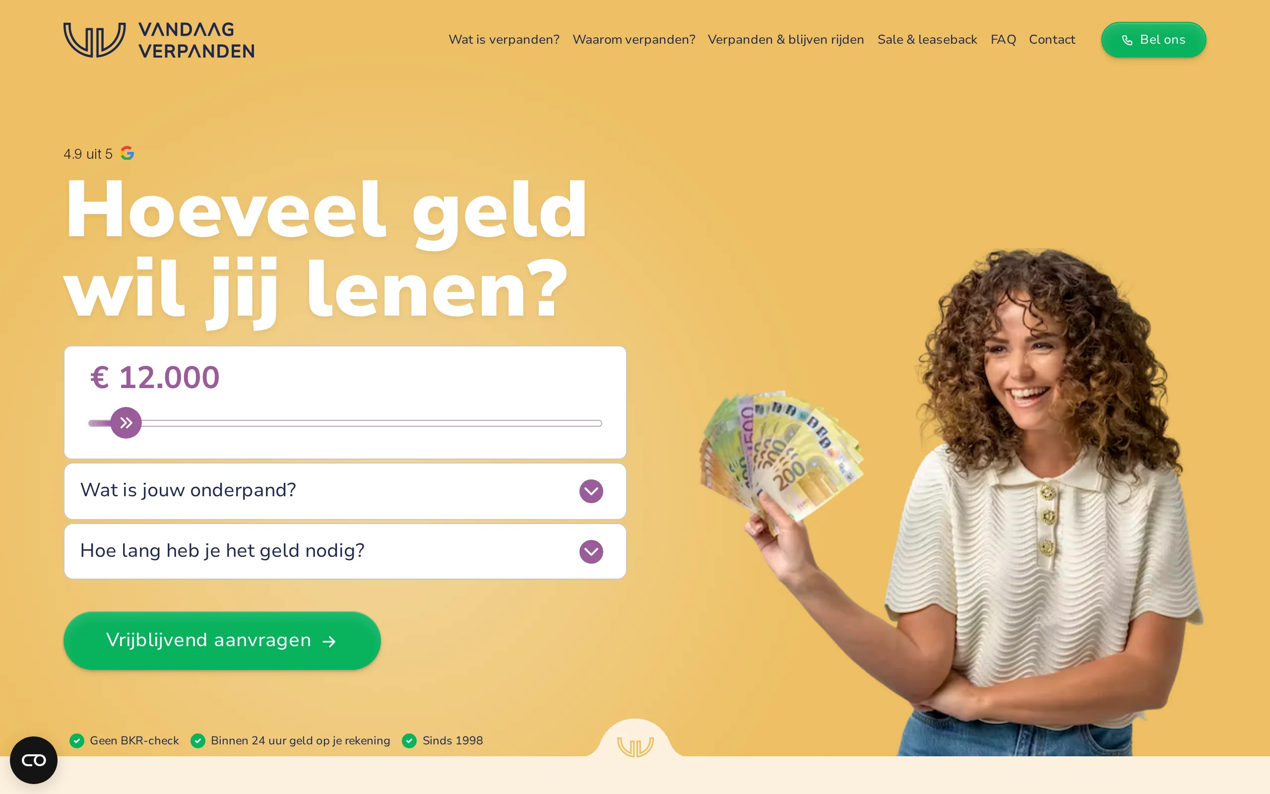 Vandaag Verpanden — website