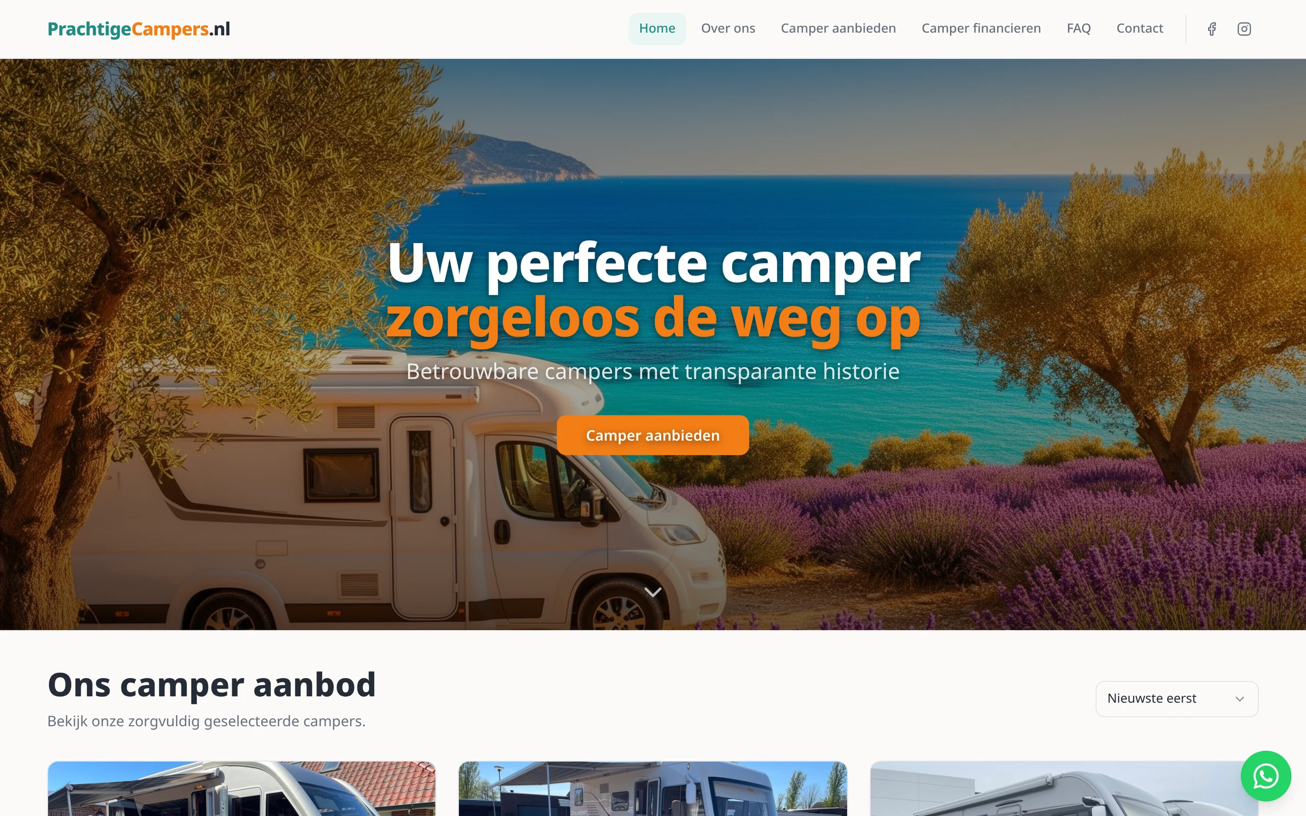 Prachtige Campers — website